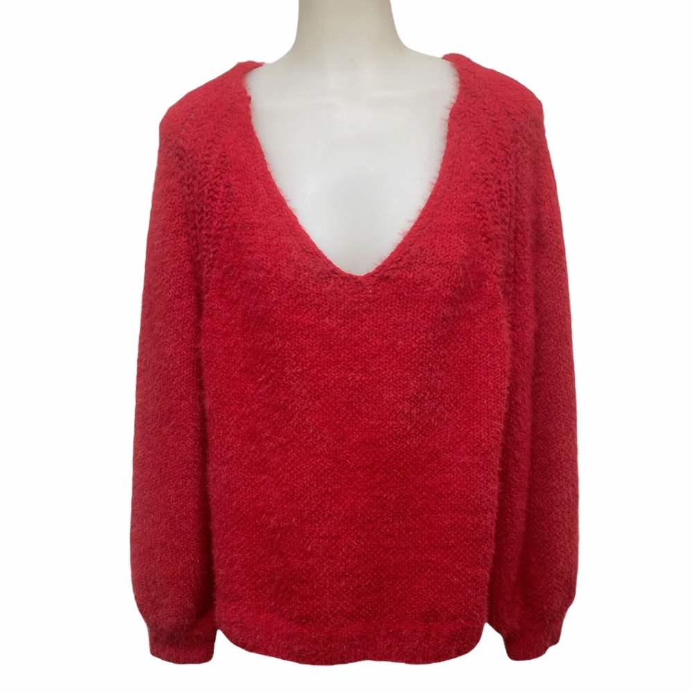 AVA+VIV Sweater Red Sof Long Sleeve Plus size 14W
